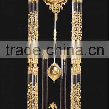 Luxury Italy Style Antique 24K Gold Plated Bronze Mounted Floor Clock, Decorated Pendulum Clock, Crystal & Marble Clock photo-5