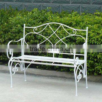 Antique White Antirust Patio Bench Backyard Bench photo-6