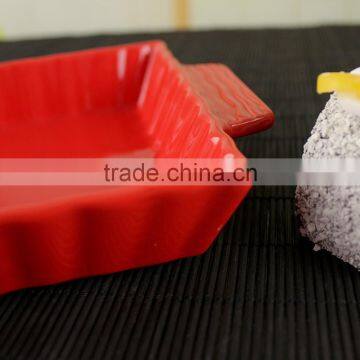 Popular Design Rectangle Shape Ceramic Plate White Porcleain Dinner Plates With Handle