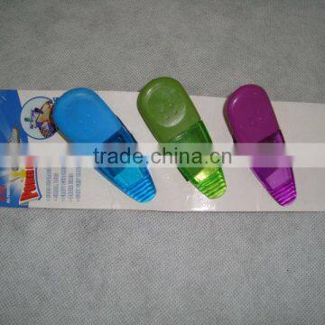 plastic 3 colorful power clips/food clips