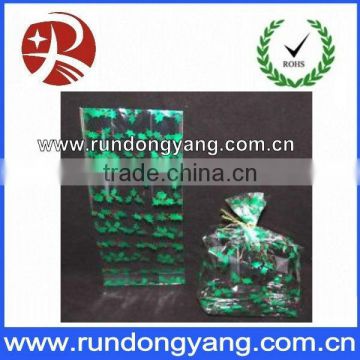 beautiful green plastic christmas gift bag