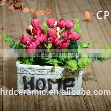 Square Decal Cement Decoration Outdoor Garden Flower Pot photo-6