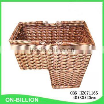 Brown Vintage Wicker Storage Basket for Stair Step photo-2