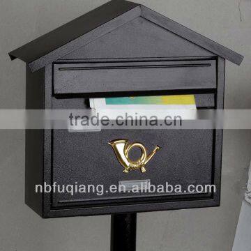 FQ-102 Modern Outdoor Cast Iron Mailbox Metal Steel Mailbox Iron Letterbox With 3 Colors Can Stand on Ground photo-2