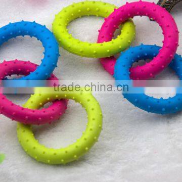 hot sale TPR 3 Color Rings Pet Bite Rubber Toy