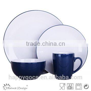 16pcs Dinnerware Set Manufacturer Two Tone Black Blue photo-4