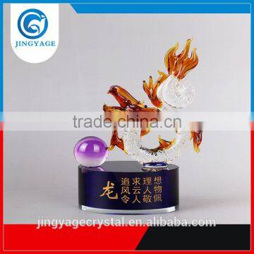 Jingyage personalized Chinese zodiac crystal dragon healthy 3d model souvenir gifts