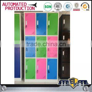 Fireproof 9 door steel staff clothes wardrobe locker