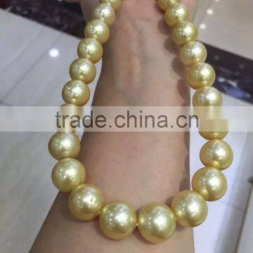 Best Real 11-12mm Golden South Sea Pearl Strands photo-2