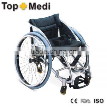 Rehabilitation Therapy Supplies China Topmedi Aluminum Folded Lightweight Leisure Basketball Sport Wheelchair Prices photo-5