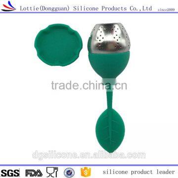 China Manufacturer Eco-Friendly Silicone Tea Infuser Leaf Shape Tea Infuser Water Bottle photo-5
