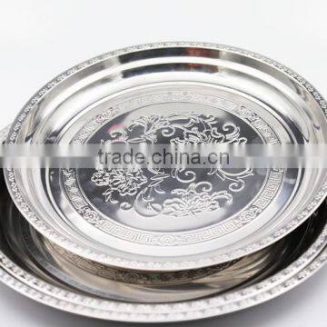 China Factory Custom Printed Promotional Metal Stainless Steel Tray for Food