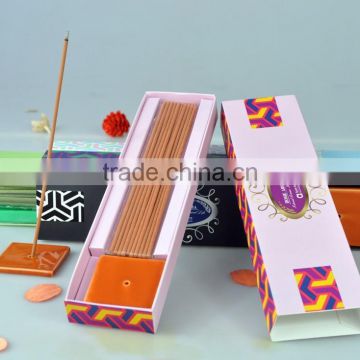 Home decoration incense stick with ceramic holder and color paper box