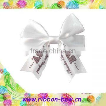 MSD Printed logo perfume bottle ribbon bow with elastic loop
