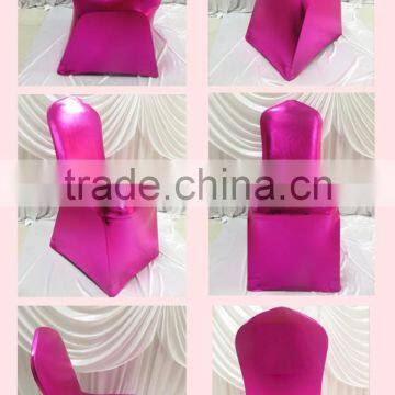 16 Color Bronzing Shine Elastic Spandex Banquet Chair Cover For Wedding Use 100PCS MOQ photo-4