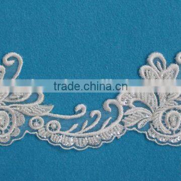 Factory wholesale decorative beaded lace border trims with free sample