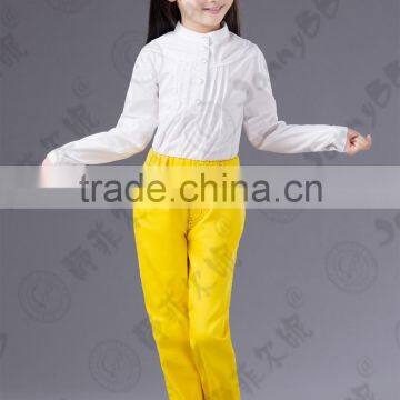 hot sale children's pants yellow skinny jeans with elastic waist