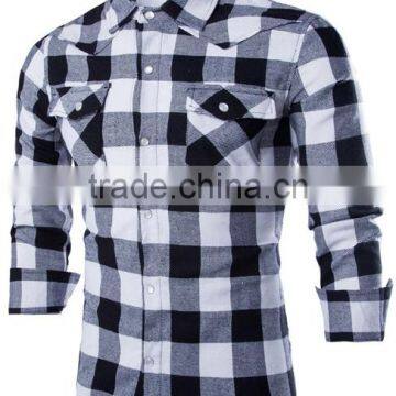 OEM Big Check High Visibility Flannel Shirts for Men With Double Pockets photo-3