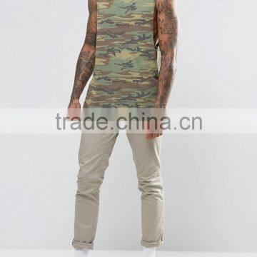 new design good quality OEM service golden supplier wholesale Dropped Armhole camo print tank top