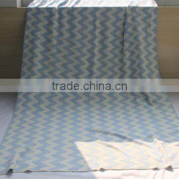 King Size 100% Organic Cotton Zigzag Knitted Blanket photo-2