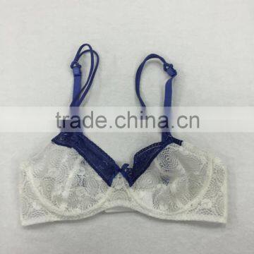 Stylish Design Tranparents Lace Soft Cup Bra Sexy Ladies Bra Panty Set photo-2