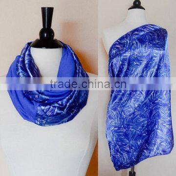 Nursing Scarf - Nursing Cover - Blue Breastfeeding Cover - Baby Shower Gift - Nursing Cover Scarf - New Mom Gift - Infinity Nurs photo-3