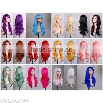 walson WOMENS LADIES Colorful LONG WAVY CURLY FANCY DRESS COSPLAY WIGS POP PARTY COSTUME