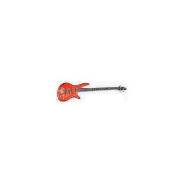 Red Neck 24 Frets Electric Bass Instrument , :Basswood Body / Maple , Chrome Plated