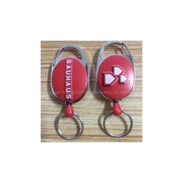 badge reel type cheap Small abs Colorful carabiner oval yoyo ball / id badge reel/ carabiner retractable badge holder pull reel