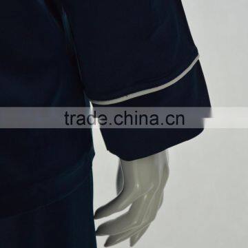 Women Navy Silky Polyester Satin Pajamas Sets photo-3