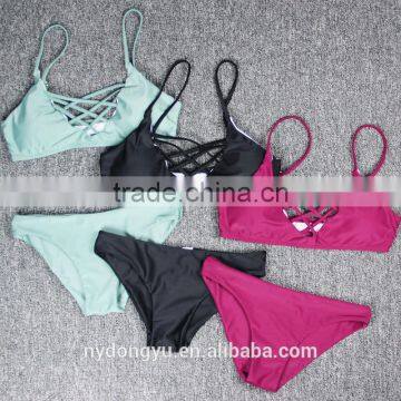 3 color hand woven swimwear bikini/kesg bandage crotched r bikini swimwear/ fancy bikini set swimwear beachwear