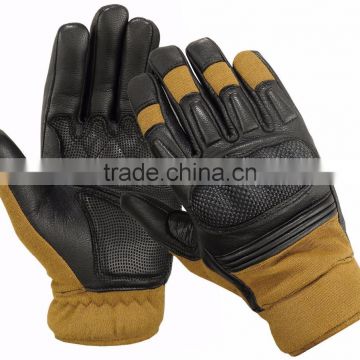 Leather Tactical Police Gloves Kevler hard knuckle Military protection