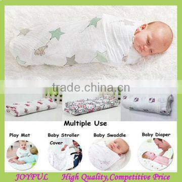 Factory Supplier 47"x47" Baby Blanket Wholesale Cotton Muslin Swaddle Blanket