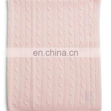 Wholesale Many Lovely Colors Cable-Knit Cashmere Soft Baby Blanket photo-3