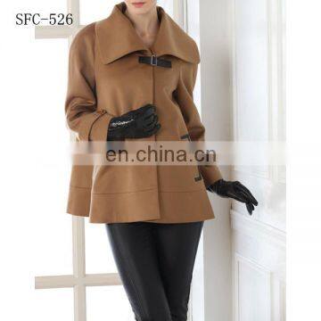 Fashion short loose style ladies' 100% cashmere coat