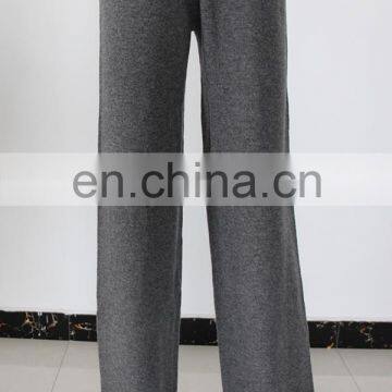 12gg flat knitted women wide-leg pure cashmere sweatpants