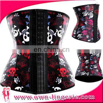 Wom Wholesale Plus Size Corset Rubber Waist Printed skull Corset