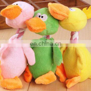 Custom small rattle yellow plush duck toy