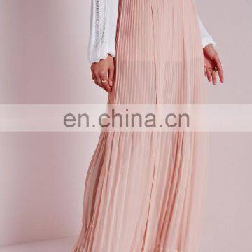 Split Side Chiffon Maxi Skirt Pleated Skirt photo-4