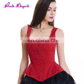 Halloween Women Breast Lift Waist Red 10 Fish Boned Bandage Corset