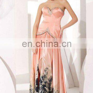 2012 Long Chiffon Prom Dress Orange High Low real mermaids photos