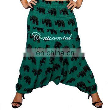 Green Indian Cotton Harem Alibaba Trousers Unisex MEN WOMEN GYPSY HIPPIE PANTS Elephant Pants Afghani Elastic wholesale