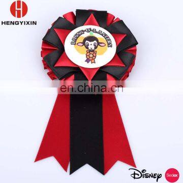 Profession supplier accessories birthday girls award ribbon rosette/ribbon flower badge