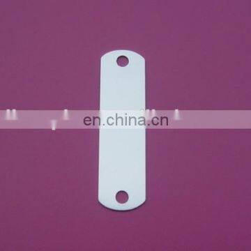 rectangle blank label bag metal plates with two holes