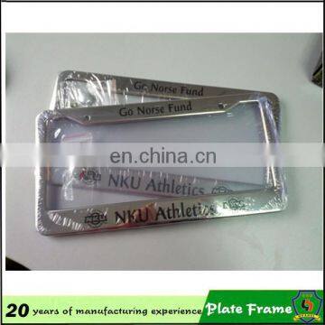 manufacturers stainless steel metal license plate frame with printing logo (licence plate-004H)