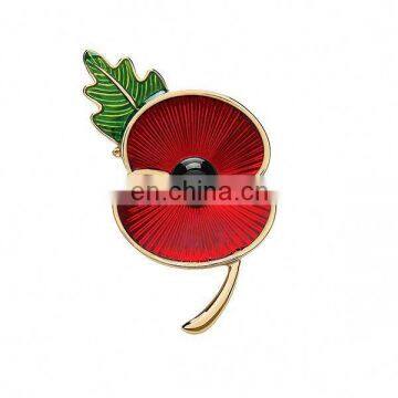 pincentre enamel large poppy brooch