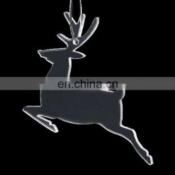 Reindeer Deer Shape Transparent Clear Acrylic Christmas Tree Decoration Xmas Tree Hanging Ornament