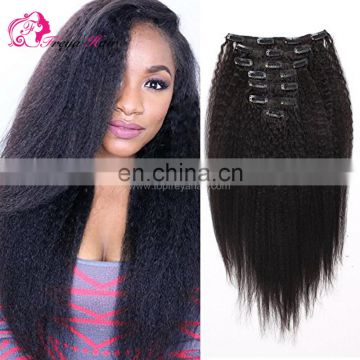 Freya Hair Cheap Virgin Brazilian Human Hair Kinky Straight Clips-in Hair