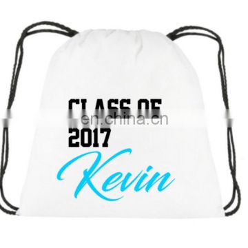 Custom high school graduation drawstring book back pack bag