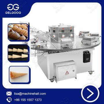 Industrial Ice Cream Sugar Cone Baking and Rolling Machine For Sale